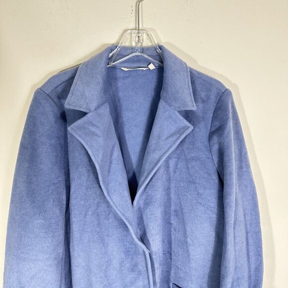 Soft Surroundings Teddy Plush Coat Jacket Powder Blue Womens Size 2X Pockets - Picture 2 of 7